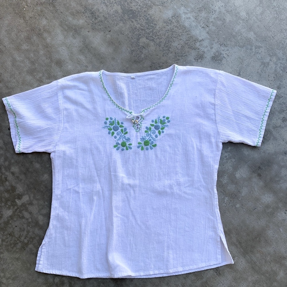 Hand Embroidered Black top
